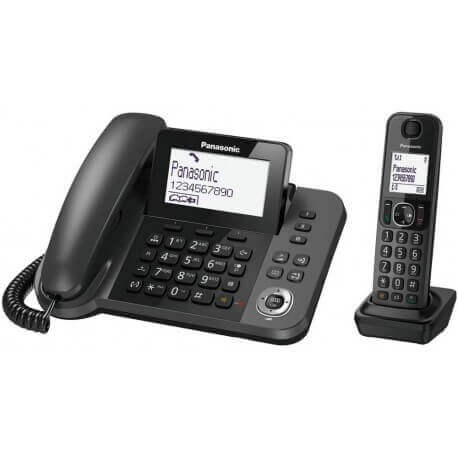 Σταθερό Ψηφιακό Τηλέφωνο Panasonic KX-TGF310EXM Μαύρο + Ασύρματο Ψηφιακό Τηλέφωνο Duo