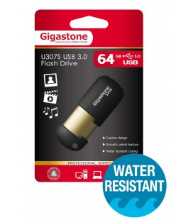USB 3.0 Gigastone Flash Drive U307S 64GB Μαύρο Professional Series Metal Frame