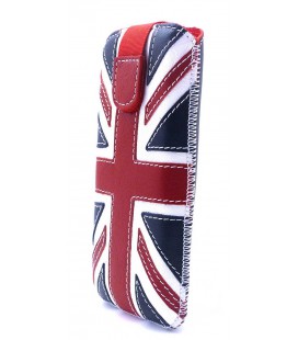 Θήκη Protect Ancus UK Flag για Apple iPhone 5/5S/5C Δέρμα Navy με Λευκή Ραφή