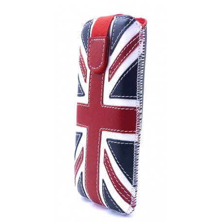 Θήκη Protect Ancus UK Flag για Apple iPhone 5/5S/5C Δέρμα Navy με Λευκή Ραφή
