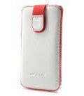 Θήκη Protect Ancus για Samsung i9100 Galaxy S II Δέρμα Λευκή με Κόκκινη Ραφή