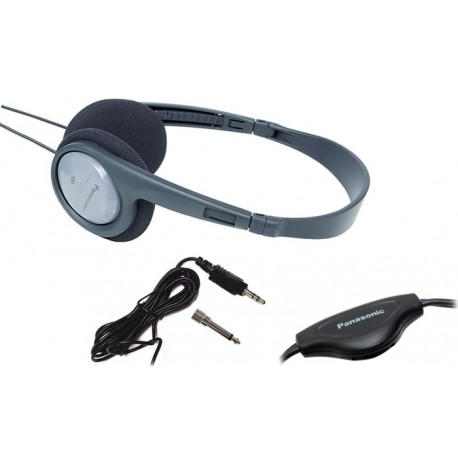 Ακουστικά Stereo Panasonic RP-HT090 3.5 mm Γκρι για Τηλεοράσεις και Συσκευές Ήχου με Ρυθμιστικό Έντασης 5μ