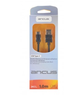 Καλώδιο σύνδεσης Ancus USB Type-C 2,1Α Μαύρο 1m