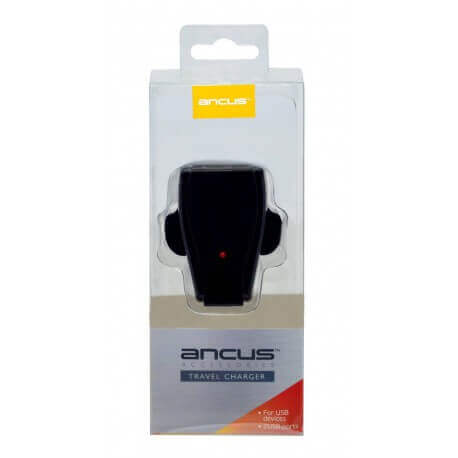 Φορτιστής Ταξιδίου Ancus Dual USB 5V 1000 mAh για Αγγλική Πρίζα (3-Pin)