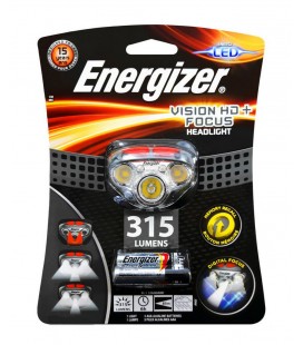 Φακός Κεφαλής Energizer Vision HD+ Focus 3 Led 300 Lumens με Μπαταρίες AAA 3 Τεμ. Γκρί