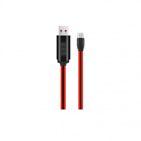 Καλώδιο σύνδεσης Hoco U29 LED Display USB σε Micro-USB 2A Fast Charging Κόκκινο 1.2μ