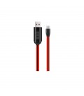 Καλώδιο σύνδεσης Hoco U29 LED Display USB σε Micro-USB 2A Fast Charging Κόκκινο 1.2μ