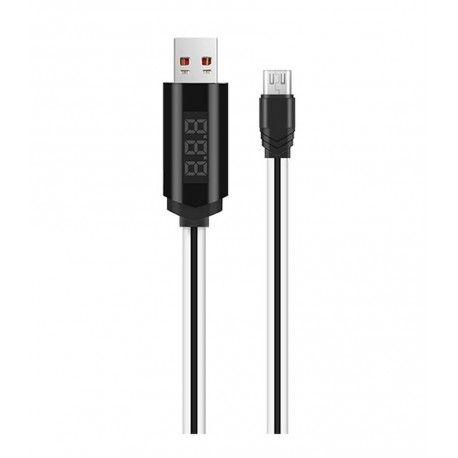 Καλώδιο σύνδεσης Hoco U29 LED Display USB σε Micro-USB 2A Fast Charging Λευκό 1μ