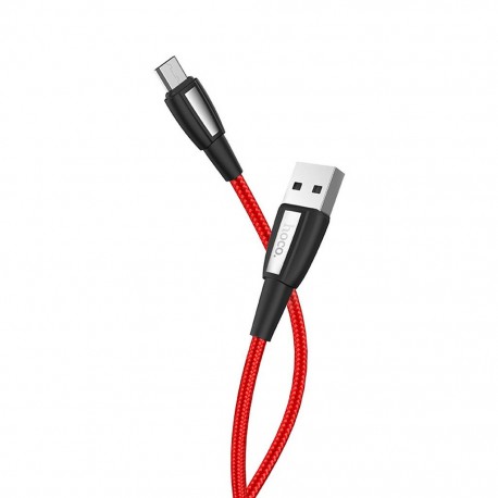 Καλώδιο σύνδεσης Κορδόνι Hoco X39 Titan USB σε Micro-USB Fast Charging 3.0A Κόκκινο 1μ