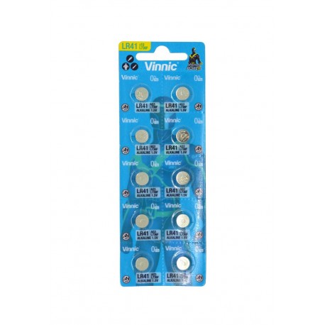 Buttoncell Vinnic L736F AG3 LR41 Τεμ. 10 με Διάτρητη Συσκευασία