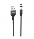 Καλώδιο σύνδεσης Hoco U76 Fresh USB σε Lightning 2.4A με Αποσπώμενο Μαγνητικό Κονέκτορα και LED Ένδειξη Μαύρο 1.2μ