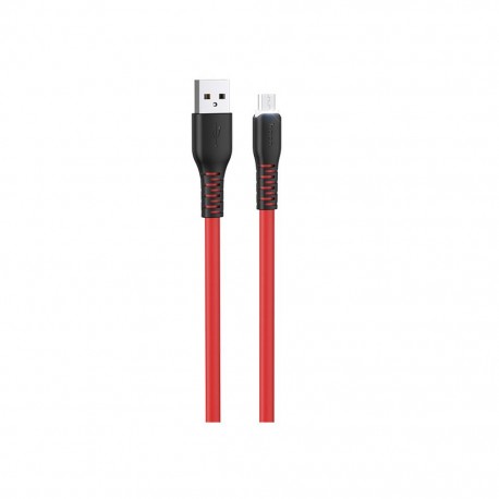 Καλώδιο σύνδεσης Hoco X44 Soft Silicone USB σε Micro-USB 2.4A με Ανθεκτική Σιλικόνη και Φωτεινή Ένδειξη 1μ. Κόκκινο