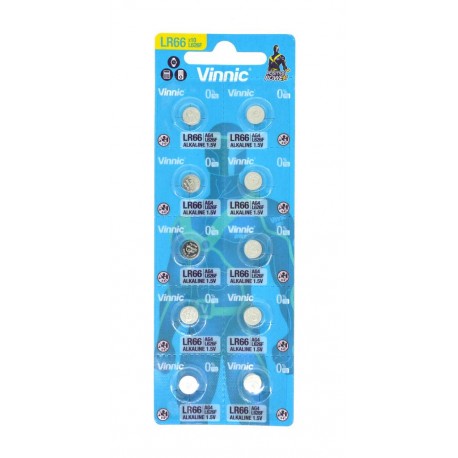 Buttoncell Vinnic L626F AG4 LR66 Τεμ. 10 με Διάτρητη Συσκευασία