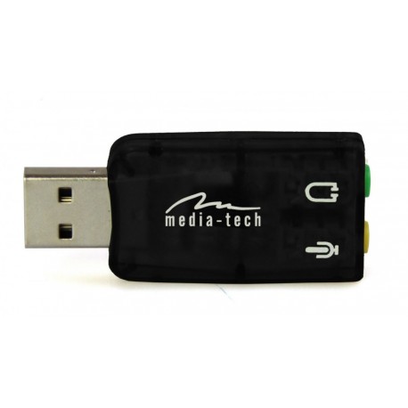 Αντάπτορας Ήχου Media-Tech MT5101 2X3.5 mm Θηλυκό σε USB Αρσενικό Μαύρο