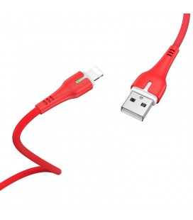 Καλώδιο σύνδεσης Hoco X45 Surplus USB σε Lightning 2.4A με Ένδειξη LED για φόρτιση και μεταφορά δεδομένων 1μ. Κόκκινο