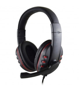 Ακουστικά Stereo Noozy GH-35 διπλού κονέκτορα 3.5mm για Gamers με Μικρόφωνο και Ρύθμιση Έντασης Ήχου Μαύρα-Κόκκινα