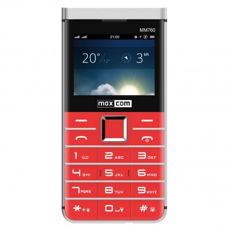 Maxcom MM760 Dual SIM 2.3" με Μεγάλα Πλήκτρα, Bluetooth, Κάμερα και Λεπτό Μεταλλικο Σχεδιασμό Κόκκινο