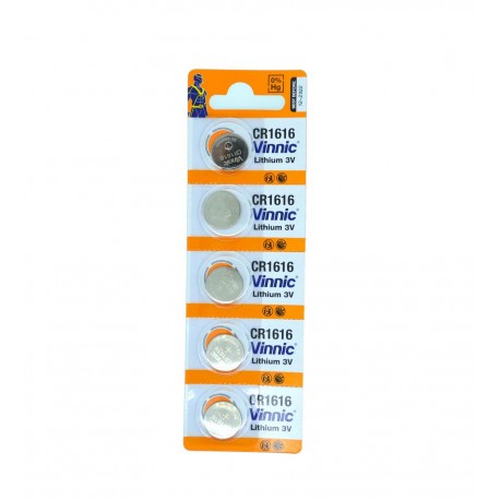 Buttoncell Vinnic CR1616 3V Τεμ. 5 με Διάτρητη Συσκευασία