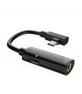 Αντάπτορας Hoco LS19 2 σε 1 USB-C σε USB-C Θηλυκό και 3.5 mm 1.5A Θηλυκό Μαύρο