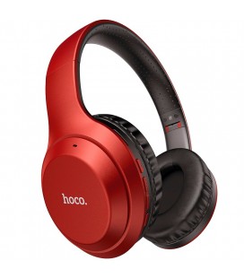 Wireless Ακουστικά Stereo Hoco W30 Fun Μove V5.0 Κόκκινα με Μικρόφωνο, υποδοχή Micro SD, AUX & Πλήκτρα Ελέγχου