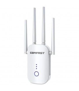 Wifi Repeater / Extender Dual Band Hi-Speed Comfast CF-WR754AC 1200Mbps Τετραπλής Κεραίας. Με Ευρωπαϊκή & UK πρίζα