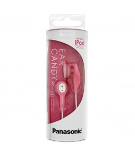 Hands Free Panasonic Stereo Earbud RP-HV21E-P 3.5mm Ροζ με Κλιπ Καλωδίου και Ελαστικό Ακουστικό 1.2m