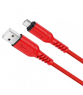 Καλώδιο σύνδεσης Hoco X59 Victory USB σε Micro USB 2.4A με Εύκαμπτο Βύσμα και Braided Καλώδιο Κόκκινο 1μ