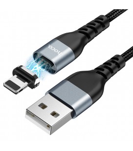 Καλώδιο σύνδεσης Hoco U96 Traveller Magnetic USB σε Lightning 2.4A με Μαγνητικό Αποσπώμενο Βύσμα Μεταλλικό Μαύρο1.2μ