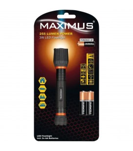 Φακός Αλουμινίου Maximus 3W Led Flashlight IPX7 255 Lumens Απόσταση 44m Μαύρος
