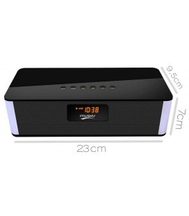 Φορητό Ηχείο Bluetooth Musky DY21L 2x4W με Ραδιόφωνο, Ξυπνητήρι, Audio-In, Ανοιχτή Ακρόαση και Υποδοχή USB