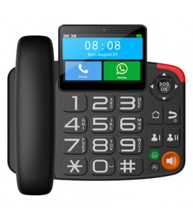 Σταθερό GSM Τηλέφωνο Maxcom MM42D 4G Μαύρο με Λειτουργία Κινητού Τηλεφώνου, Πλήκτρο SOS, Android 6.0 και Μεγάλη Οθόνη 3.97"