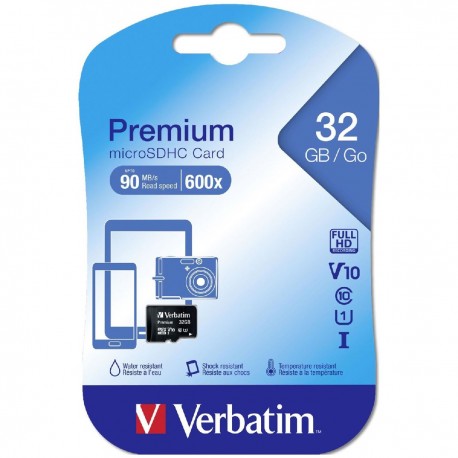 Κάρτα Μνήμης Verbatim MicroSDHC 32GB Class 10 UHS-I U1