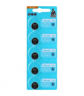 Buttoncell Vinnic CR1216 3V Τεμ. 5 με Διάτρητη Συσκευασία