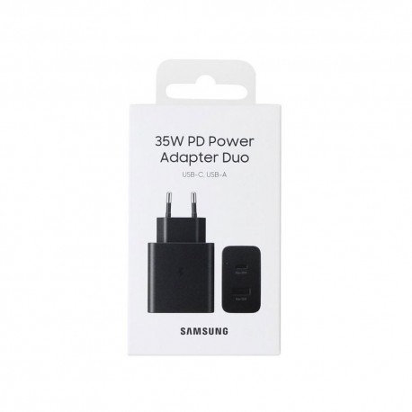 Φορτιστής Ταξιδίου Samsung EP-TA220NBEGEU USB-A και Θύρα USB-C 35W Μαύρο