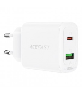 Φορτιστής Ταξιδίου Acefast A25 Fast Charging2xUSB-C+USB-A PD20W QC3.0/QC2.0 5V/3A Λευκός