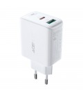 Φορτιστής Ταξιδίου Acefast A5 Fast Charging USB-C 20W+USB-A 12W PD20W, QC3.0 / QC2.0  32W Λευκός