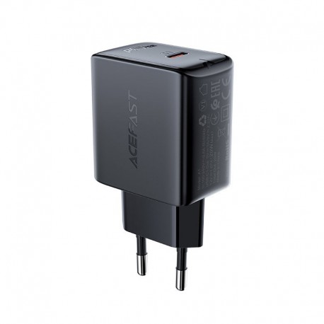 Φορτιστής Ταξιδίου Acefast A1 Fast Charging USB-C PD3.0 PD20W QC3.0 / QC2.0 5V / 2.4A Μαύρος