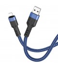 Καλώδιο Σύνδεσης Hoco U110  iP USB σε Lightning Braided 2.4A Μπλε 1.2m