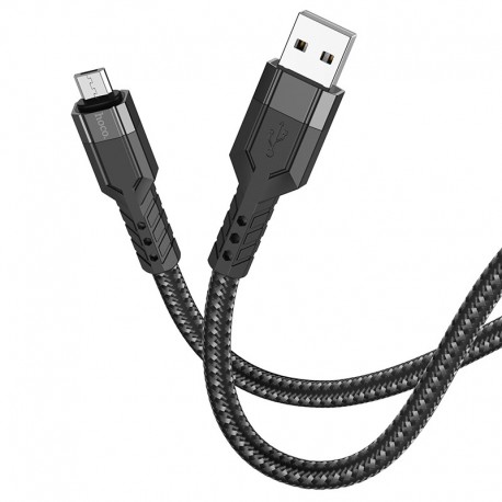 Καλώδιο Σύνδεσης Hoco U110 USB σε Micro-USB Braided 2.4A Μαύρο 1.2m