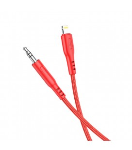 Καλώδιο σύνδεσης Ήχου Hoco UPA18 Braided Lightning Αρσενικό σε 3.5mm Αρσενικό Κόκκινο 1m