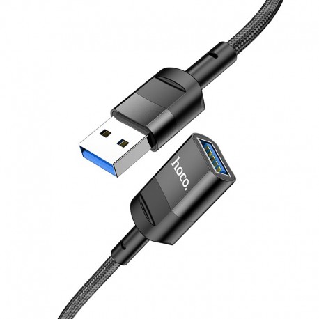 Καλώδιο Προέκτασης Hoco U107 USB Αρσενικό σε USB 3.0 Θηλυκό 3A 5Gbps 1.2m Μαύρο