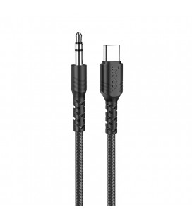Καλώδιο σύνδεσης Ήχου Hoco UPA17 Braided USB-C σε 3.5mm Αρσενικό 1m Μαύρο