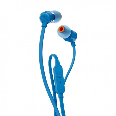 Hands Free JBL Tune 110 In-ear 3.5 mm Pure Bass Sound 9mm με Μικρόφωνο και Πλακέ Καλώδιο Μπλε