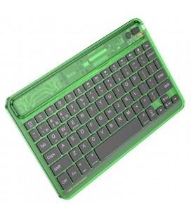 Πληκτρολόγιο Hoco S55 Ασύρματο BT5.0 500mAh 78 Πλήκτρα με ημιδιαφανές σχέδιο και εφέ φωτισμού Candy Green