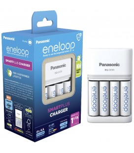 Φορτιστής Μπαταριών Panasonic Eneloop BQ-CC55E Smart & Quick για AA/AAA με 4 ΑΑ μπαταρίες Eco Pack