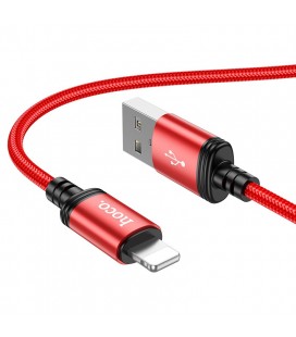 Καλώδιο σύνδεσης Hoco X89 Wind USB σε Lightning 2.4A Κόκκινο 1m Braided
