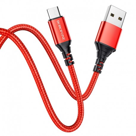 Καλώδιο σύνδεσης Borofone BX54 Ultra bright USB σε Micro USB 2.4A Κόκκινο 1m Braided