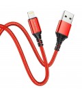 Καλώδιο σύνδεσης Borofone BX54 Ultra bright USB σε Lighting 2.4A Κόκκινο 1m Braided