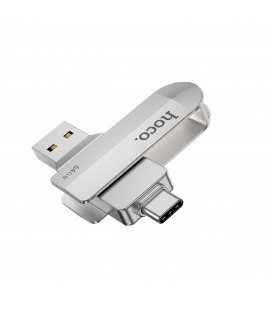 Flash Drive Hoco UD10 2 in 1 64GB USB-A 3.0 και USB-C Συμβατό με Windows Mac Linux και Android Ασημί