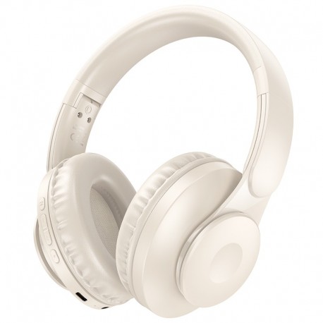 Wireless Ακουστικά Stereo Hoco W45 Enjoy V5.3 4 00mAh με υποδοχή Micro SD AUX Λευκά